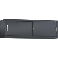 C+P ACCURADO opzetkast met schuifdeuren, h x b x d = 500 x 1600 x 400 mm, zwartgrijs