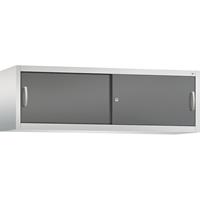 C+P ACCURADO opzetkast met schuifdeuren, h x b x d = 500 x 1600 x 400 mm, lichtgrijs/vulkaangrijs