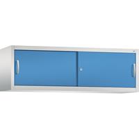 C+P ACCURADO opzetkast met schuifdeuren, h x b x d = 500 x 1600 x 400 mm, lichtgrijs/lichtblauw