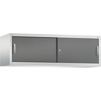 C+P ACCURADO opzetkast met schuifdeuren, h x b x d = 500 x 1600 x 500 mm, lichtgrijs/vulkaangrijs