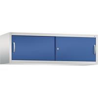 C+P ACCURADO opzetkast met schuifdeuren, h x b x d = 500 x 1600 x 500 mm, lichtgrijs/gentiaanblauw