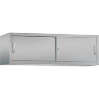 C+P ACCURADO opzetkast met schuifdeuren, h x b x d = 500 x 1600 x 500 mm, blank aluminiumkleurig