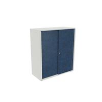 Schuifdeurkast NEOTEX met akoestisch front, h x b x d = 1150 x 1000 x 440 mm, front atlantisch blauw