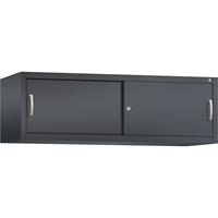 C+P ACCURADO opzetkast met schuifdeuren, h x b x d = 500 x 1600 x 500 mm, zwartgrijs