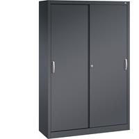 C+P ACURADO schuifdeurkast, 3 legborden, 2 lockers, h x b x d = 1950 x 1200 x 400 mm, zwartgrijs