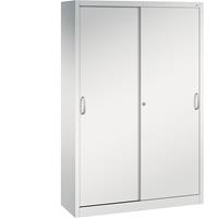 C+P ACURADO schuifdeurkast, 3 legborden, 2 lockers, h x b x d = 1950 x 1200 x 400 mm, lichtgrijs