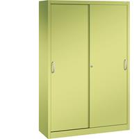 C+P ACURADO schuifdeurkast, 3 legborden, 2 lockers, h x b x d = 1950 x 1200 x 400 mm, felgroen