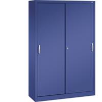 C+P ACURADO schuifdeurkast, 3 legborden, 2 lockers, h x b x d = 1950 x 1200 x 400 mm, lapisblauw