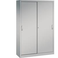 C+P ACURADO schuifdeurkast, 3 legborden, 2 lockers, h x b x d = 1950 x 1200 x 400 mm, blank aluminiumkleurig