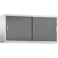 C+P ACCURADO opzetkast met schuifdeuren, 2 legborden, h x b x d = 790 x 1600 x 400 mm, lichtgrijs/vulkaangrijs