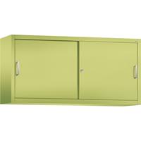 C+P ACCURADO opzetkast met schuifdeuren, 2 legborden, h x b x d = 790 x 1600 x 400 mm, felgroen