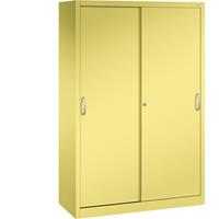 C+P ACURADO schuifdeurkast, 3 legborden, 2 lockers, h x b x d = 1950 x 1200 x 500 mm, zwavelgeel