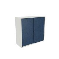 Schuifdeurkast NEOTEX met akoestisch front, h x b x d = 1150 x 1200 x 440 mm, front atlantisch blauw