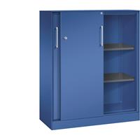 C+P Schuifdeurkast ASISTO, hoogte 1292 mm, breedte 1000 mm, gentiaanblauw/gentiaanblauw