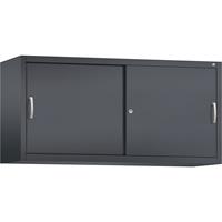 C+P ACCURADO opzetkast met schuifdeuren, 2 legborden, h x b x d = 790 x 1600 x 500 mm, zwartgrijs