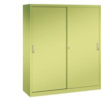 C+P ACURADO schuifdeurkast, 6 legborden, 2 lockers, h x b x d = 1950 x 1600 x 500 mm, felgroen