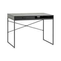 Lisomme Vic industriële houten bureau - Met opbergvak - L110 x B45 x H75 cm - Zwart