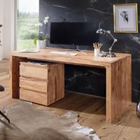 Wohnling Schreibtisch BOHA Massiv-Holz Akazie Computertisch 140 cm - 