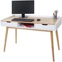 HHG Schreibtisch -141, Computertisch Bürotisch, 120x55cm MDF Esche-Optik