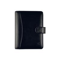 Chronoplan Ringbuch Midi Compact mit Lasche schwarz ohne Kalender Leder