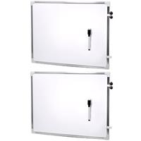 2x Stuks Magnetische Whiteboards Met Marker Met Wisser 60 X 40 Cm - Kantoorbenodigdheden choolborden