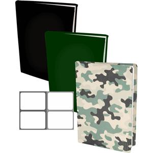 Benza Assortiment Rekbare Boekenkaften A4 - 2 X Camouflage - 2 X Zwart - 2 X Groen Inclucief Labels
