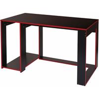 HHG Schreibtisch 834, Computertisch Bürotisch, 120x60x76cm ~ schwarz-rot - 