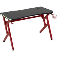 HOMCOM Gaming Tisch Schreibtisch Schwarz Rot 120 cm x 60 cm x 74,5 cm