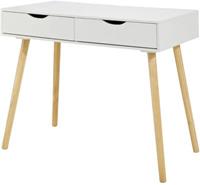 SoBuy Schreibtisch mit 2 Schubladen weiß