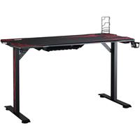 HOMCOM Gaming Tisch Schreibtisch Schwarz+Rot 140 cm x 70 cm x 77 cm - 