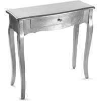 VERSA Cagliari Schmales Möbelstück, Moderner Konsolentisch, 80x30x80cm - Silber - 