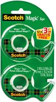 Scotch Magic tape in dispenser, 19 x 12m + 3,2m gratis, 2 clipstrips van elk 12 blisters