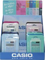 Casio zakrekenmachine SL-310UC, display van 30 stuks in geassorteerde kleuren (27 + 3 gratis)