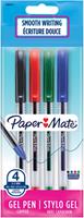 Paper Mate roller Jiffy Gel, ultra fijn 0,5 mm, blister van 4 stuks, geassorteerde kleuren