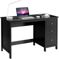 COSTWAY Schreibtisch mit Schubladen & geräumiger Arbeitsfläche schwarz