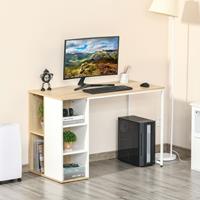 HOMCOM Schreibtisch Bücherregal mit Regalen Weiß 115x 55x 75H cm - Eiche/weiß
