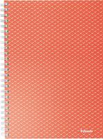Esselte Colour'Breeze notitieboek met spiraalbinding, voor ft A5, geruit, koraal