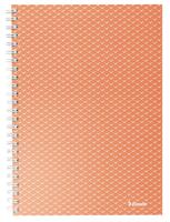 Esselte Colour'Breeze notitieboek met spiraalbinding, voor ft A5, gelijnd, koraal