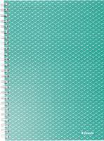 Esselte Colour'Breeze notitieboek met spiraalbinding, voor ft A5, geruit, groen
