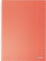 Esselte Colour'Breeze notitieboek met spiraalbinding, voor ft A4, geruit, koraal
