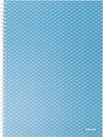 Esselte Colour'Breeze notitieboek met spiraalbinding, voor ft A4, gelijnd, blauw