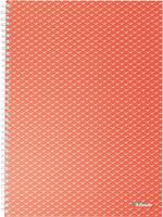 Esselte Colour'Breeze notitieboek met spiraalbinding, voor ft A4, gelijnd, koraal