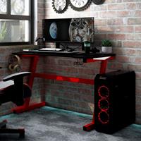 VidaXL Gaming-Schreibtisch mit LED & Z-Gestell Schwarz Rot 110x60x75cm 