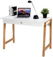 COSTWAY Schreibtisch mit Schublade natur