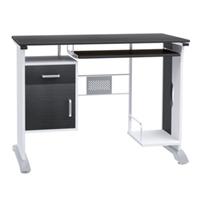 HOMCOM Schreibtisch Hochwertiger Stahl, Platzsparend, viel Stauraum; schwarz/silber