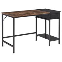HOMCOM Schreibtisch Stahlrahmen eine solide Struktur,  Zweifarbige Holzmaserung braun/schwarz  Erwachsene