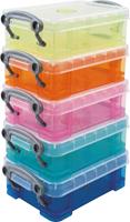 Really Useful Boxes van stevig kunststof | Vind Really Useful Boxes Opbergdoos set van 5 x 0.2 liter assorti kleuren