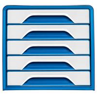 Cep Schubladenbox Smoove blau/weiÃ DIN A4 mit 5 Schubladen