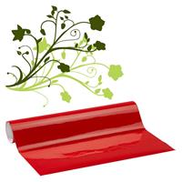 PlottiX Vinylfolie permanent rot 31,5 cm x 1,0 m, 1 Rolle