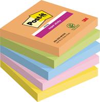 Post-it Super Sticky Notes Boost, 90 vel, ft 76 x 76 mm, geassorteerde kleuren, pak van 5 blokken